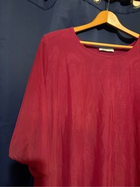 Women's Magenta Round-Neck Blouse - Unbranded